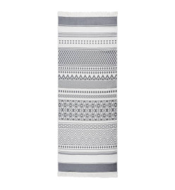 Tapis Gris et blanc 100x300 cm Coton