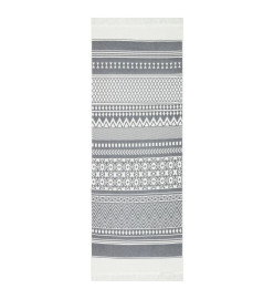 Tapis Gris et blanc 100x300 cm Coton