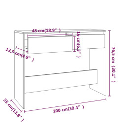 Table console Chêne sonoma 100x35x76,5 cm Aggloméré