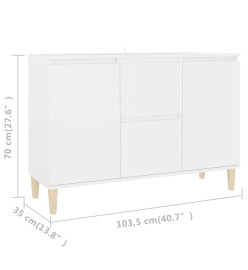 Buffet Blanc 103,5x35x70 cm Aggloméré