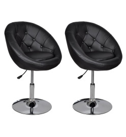 Chaises de bar lot de 2 noir similicuir