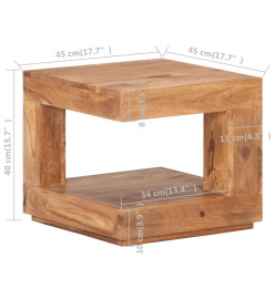 Table basse 45x45x40 cm Bois d'acacia massif