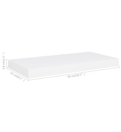 Étagères murales flottantes 2 pcs Blanc 50x23x3,8 cm MDF