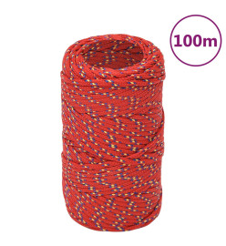 Corde de bateau Rouge 2 mm 100 m Polypropylène