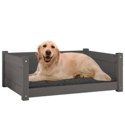 Lit pour chien Gris 75,5x55,5x28 cm Bois de pin solide