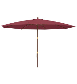 Parasol de jardin avec mât en bois rouge bordeaux 400x273 cm