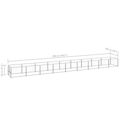 Chenil Argenté 9 m² Acier