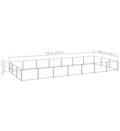 Chenil Argenté 21 m² Acier