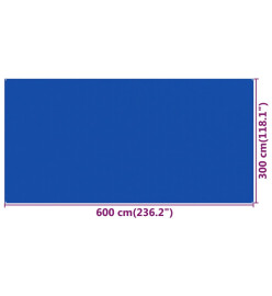 Tapis de tente 300x600 cm Bleu PEHD