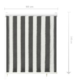 Store roulant d'extérieur 60x140 cm Rayures anthracite et blanc