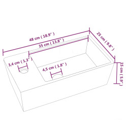 Lavabo blanc 48x25x15 cm céramique