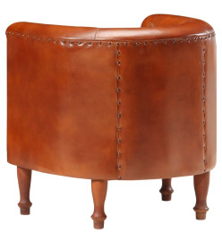 Fauteuil Marron Cuir véritable