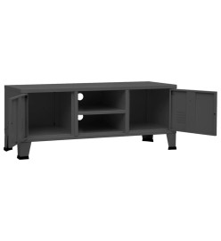 Meuble TV industriel Anthracite 105x35x42 cm Métal