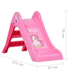 Toboggan pliable pour enfants 111 cm Rose