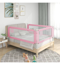 Barrière de sécurité de lit d'enfant Rose 180x25 cm Tissu