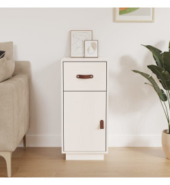 Buffet Blanc 34x40x75 cm Bois massif de pin