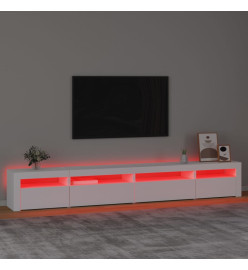 Meuble TV avec lumières LED Blanc 270x35x40 cm