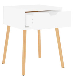 Tables de chevet 2 pcs Blanc brillant 40x40x56 cm Aggloméré