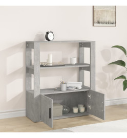 Buffet Gris béton 80x30x90 cm Bois d'ingénierie