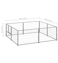 Chenil Argenté 4 m² Acier