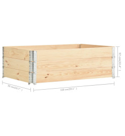 Colliers de palette 3 pcs 50x150 cm Bois de pin solide