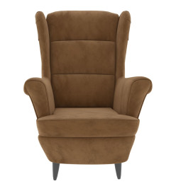 Fauteuil marron velours