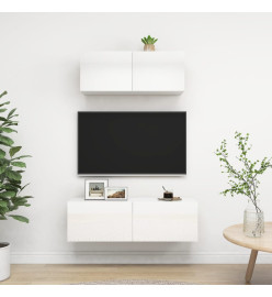 Ensemble de meuble TV 2 pcs Blanc brillant Aggloméré