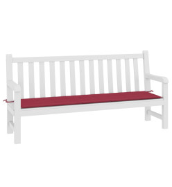 Coussin de banc de jardin rouge bordeaux 150x50x3 cm