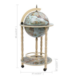 Bar sous forme de globe Bois d'eucalyptus Bleu