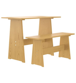 Table à manger avec banc Marron miel Bois de pin solide