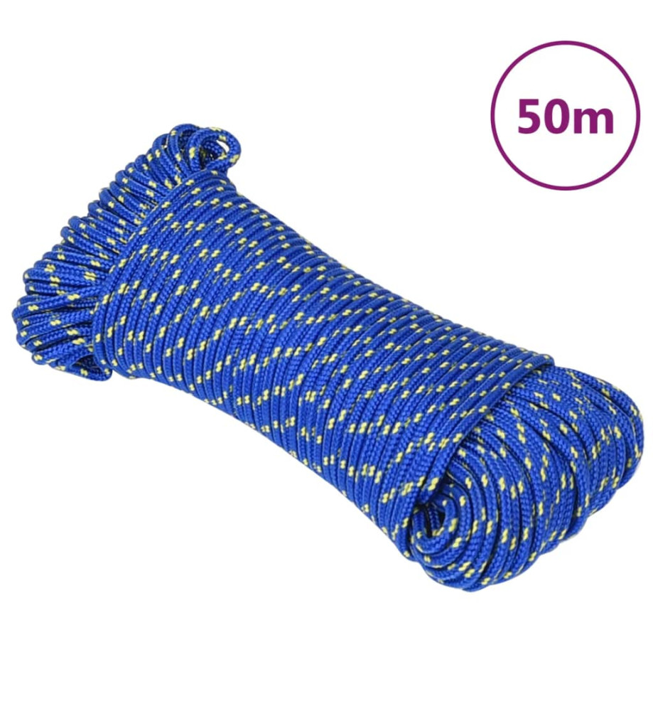 Corde de bateau Bleu 4 mm 50 m Polypropylène