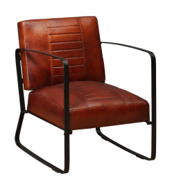 Fauteuil Marron Cuir véritable