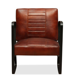 Fauteuil Marron Cuir véritable