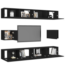 Ensemble de meubles TV 6 pcs Noir Aggloméré