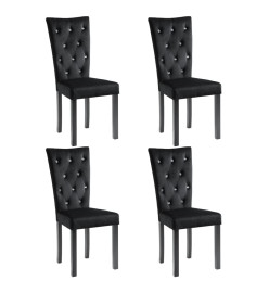 Chaises à manger lot de 4 Noir Velours