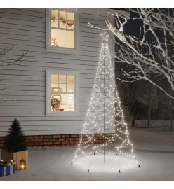 Arbre de Noël avec poteau en métal 500 LED blanches froides 3m