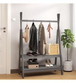 Porte-vêtements Gris 100x45,5x150 cm Bois de pin massif