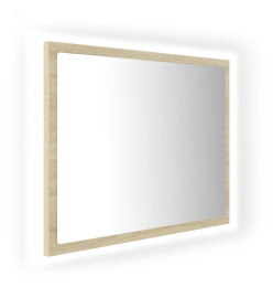 Miroir LED de salle de bain Chêne sonoma 60x8,5x37 cm Acrylique