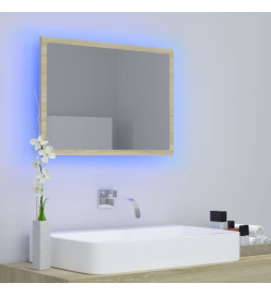 Miroir LED de salle de bain Chêne sonoma 60x8,5x37 cm Acrylique