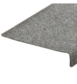 Tapis de marches d'escalier 10 pcs Gris 65x21x4 cm Aiguilleté