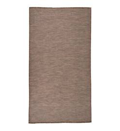 Tapis à tissage plat d'extérieur 80x150 cm Marron