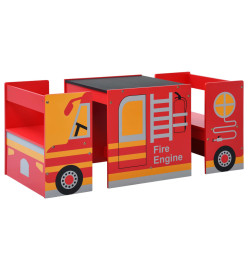 Jeu de table et chaises d'enfants 3 pcs Camion de pompiers Bois