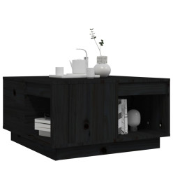 Table basse Noir 60x61x32,5 cm Bois massif de pin