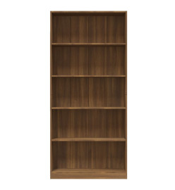 Bibliothèque 5 niveaux Chêne marron 80x24x175cm Bois ingénierie