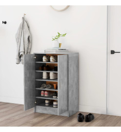 Armoire à chaussures Gris béton 60x35x92 cm Aggloméré