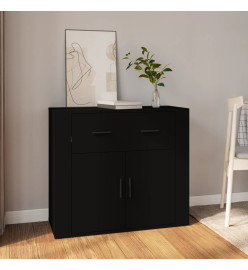 Buffet Noir 80x33x70 cm Bois d'ingénierie