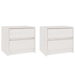 Tables de chevet 2 pcs Blanc 40x30,5x35,5 cm Bois de pin solide