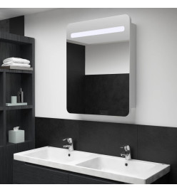 Armoire de salle de bain à miroir LED 60x11x80 cm