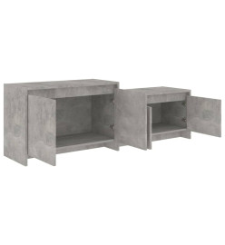 Meuble TV Gris béton 146,5x35x50 cm Aggloméré