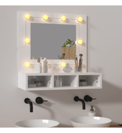 Armoire à miroir avec LED Blanc brillant 60x31,5x62 cm